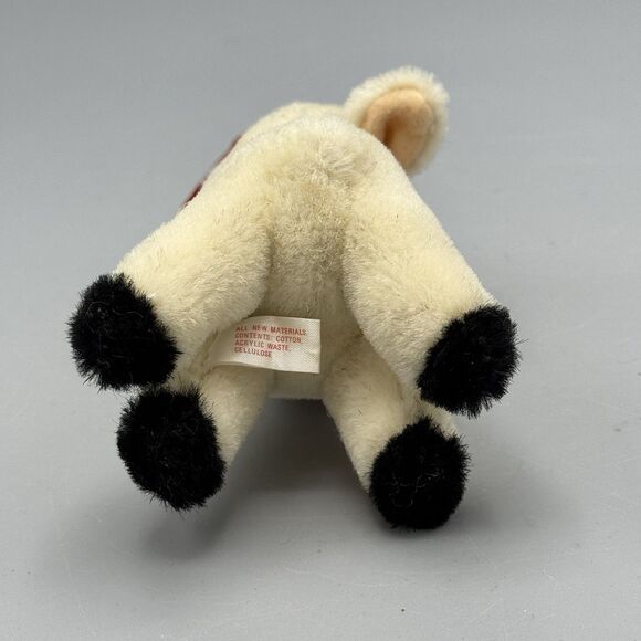 Vtg Philip Strahl Pelham NY Plush Lamb Christmas Ornament Red Satin Ribbons 4.5" - Picture 7 of 10